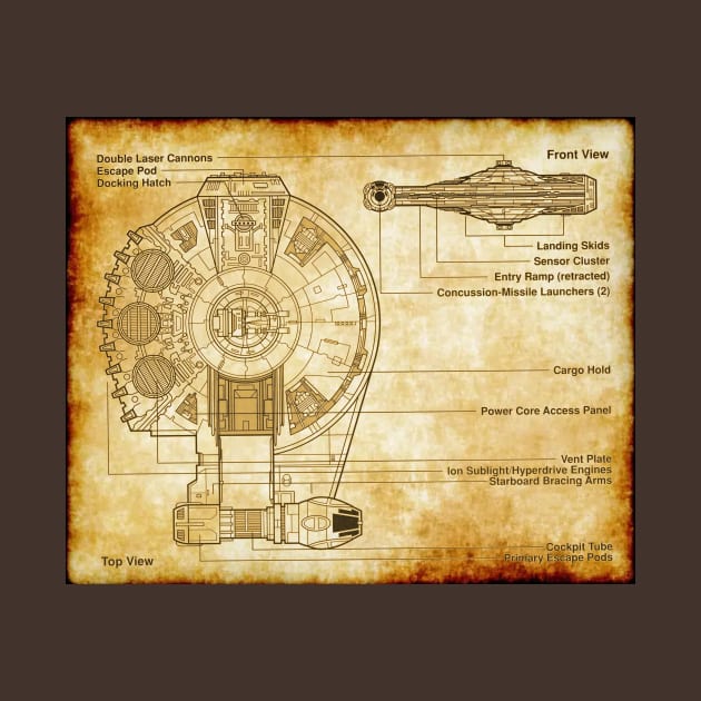 Rebel Freighter Parchment Blueprint by Starbase79