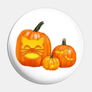 Spooky Jack-O-Lantern Trio (Bright Green) Pin