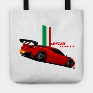 Ferrari 458 Italia red Italian Stripes Tote