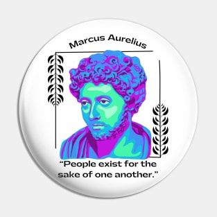 Marcus Aurelius Portrait and Quote Pin