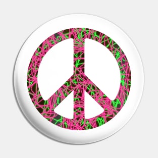 World Peace Sign Vibrant Art Graffiti Activist Pin