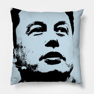 Elon Musk Portrait Pop Art Pillow