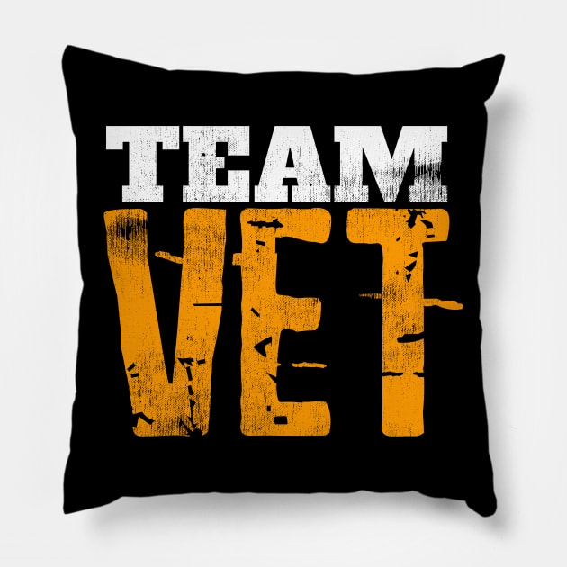 V.E.T. Shirt TEAM VET T-Shirt Distressed Pillow by Swagazon