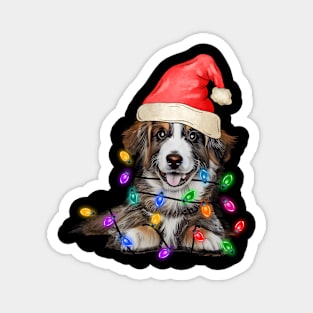 Funny Bernese Mountain Christmas Santa Hat Animals Xmas Light Magnet