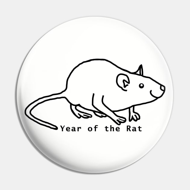 Year of the Rat Outline Pin by ellenhenryart