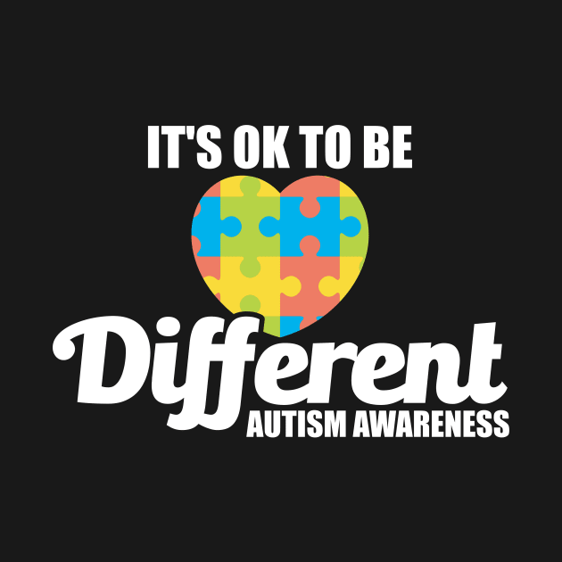 It's OK To Be Different Autism Awareness Heart by theperfectpresents