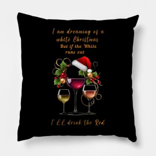 Christmas funny wine design Pillow