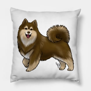 Dog - Finnish Lapphund - Brown Pillow