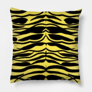 Tiger Skin Striped Pattern in Lemon Yellow Pillow