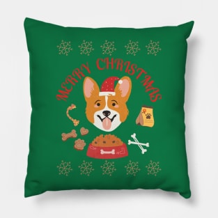 Merry Christmas Santa Dog Funny Dog and Cute Dog Lovers Pillow