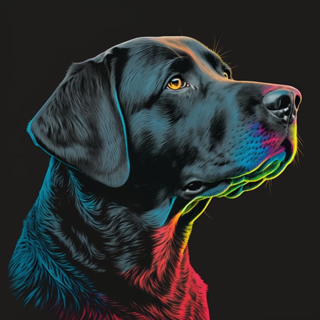 Black Lab Profile Painting Kids T-Shirt by Star Scrunch