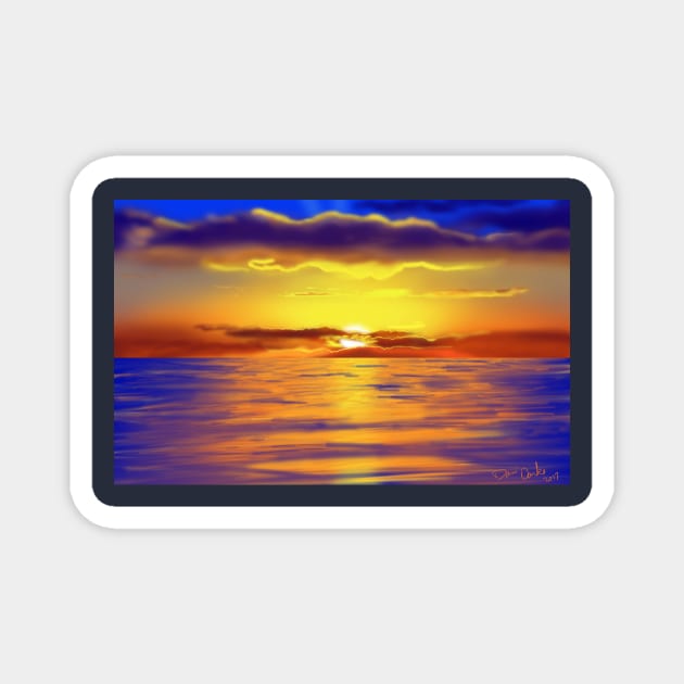 Airbrushed Ocean Sunset Magnet by tooner96