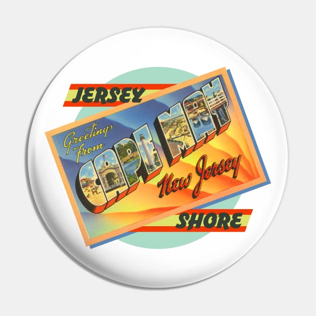 Greetings from Cape May New Jersey Pin by MatchbookGraphics