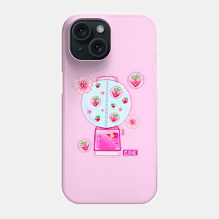 Sakura Gacha gamer kawaii cute pink strawberry ❤ いちごガチャ ❤ Phone Case