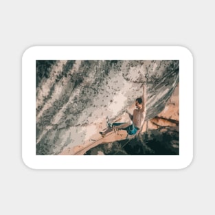 Adam Ondra Climbing Painting Magnet