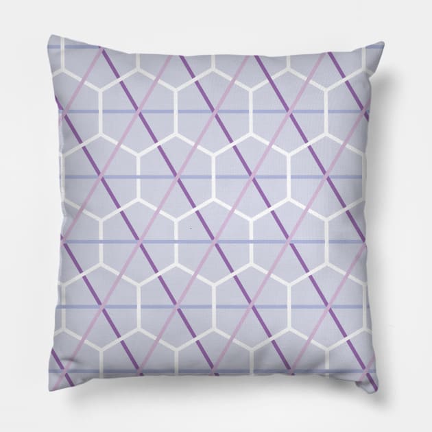 Lilac Honeycomb Criss Cross Pattern Pillow by michelletabares