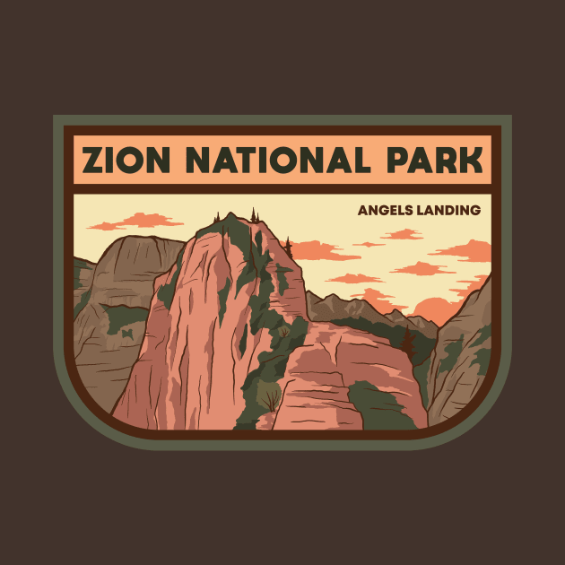 Angels Landing - Zion National Park by Whimzy Arts