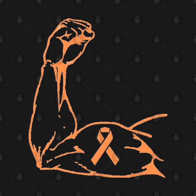 Flexed arm with Orange Awareness Ribbon by CaitlynConnor