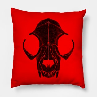 Cat Skull Black Pillow