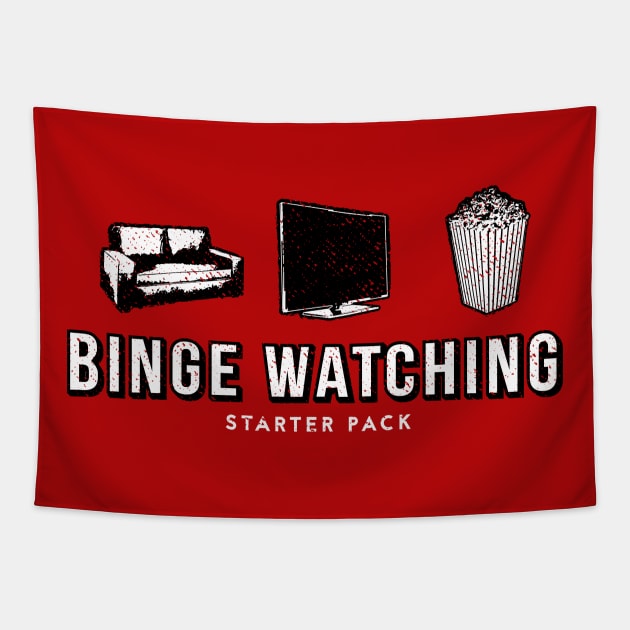 Binge Watching Starter Pack Netflix Parody Distressed Tv Series Tapestry by udesign