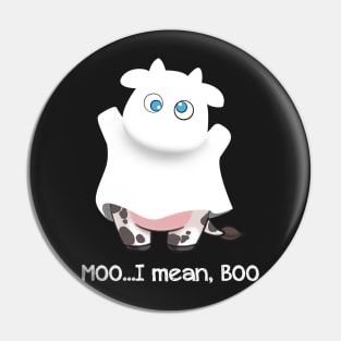 Funny _ Cute Cow Boo Moo Halloween T-shirt Pin