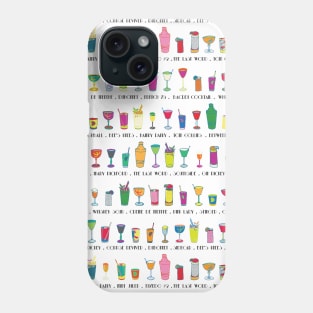 Line em Up! - Prohibition Cocktails pattern Phone Case