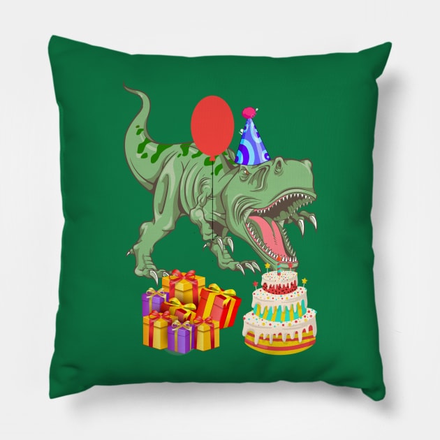 T-REX BIRTHDAY Pillow by GeekCastle