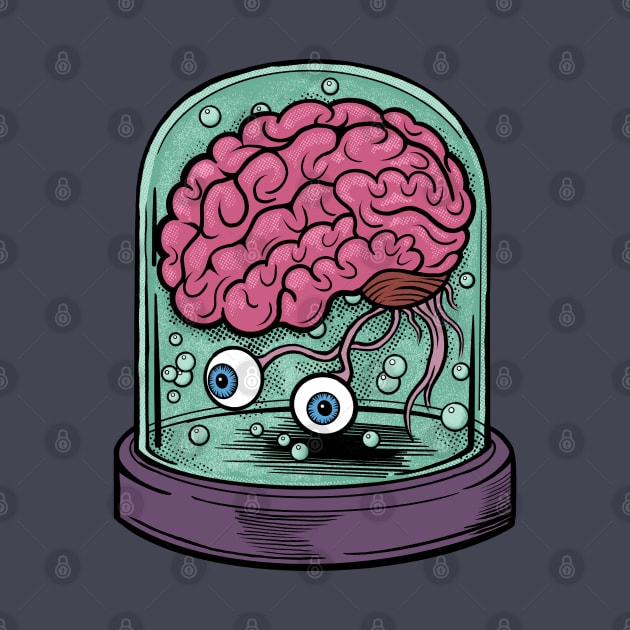 Brain In Glass Jar With Eyes by RGB Ginger