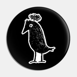 Overthinking raven Pin