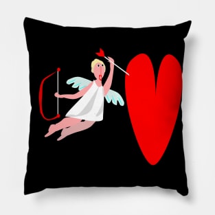 Funny, original gift for Valentine's Day, Love heart & Cupid. Pillow