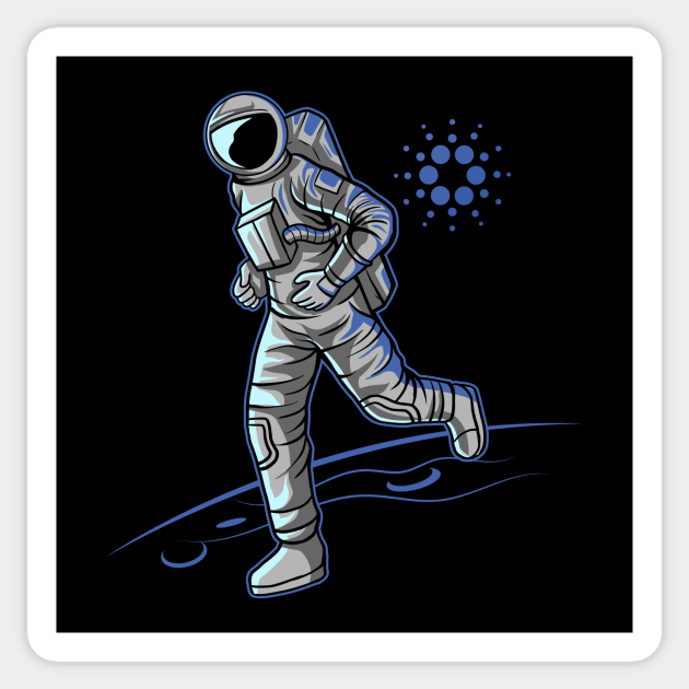 Cardano ADA Logo to the Moon Crypto Astronaut - Cardano Official Logo - Sticker | TeePublic
