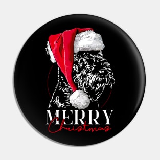 Funny Santa Airedale Terrier Merry Christmas dog mom Pin