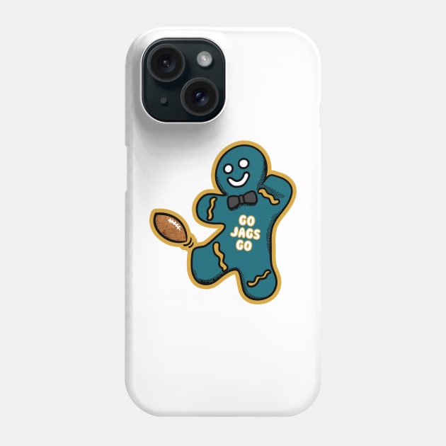 Jacksonville Jaguars Gingerbread Man Phone Case by Rad Love