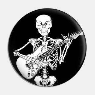 Skeleton Playing Guitar Pin