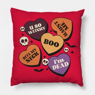 Boo Halloween Witchy Haunted Hearts Pillow