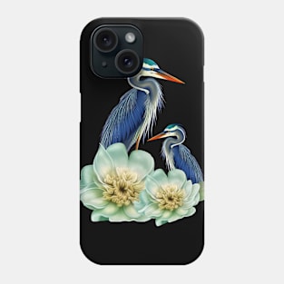 The Elegant Crane with Flowers Phone Case