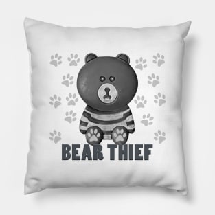 Cute funny Bear Thief T-shirt Sticker Pin Pillow