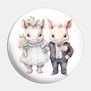 Rhinoceros Couple Gets Married Pin