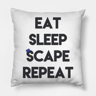 Eat, Sleep, 'Scape & Repeat (Blue) Pillow