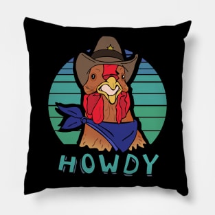 Aesthetic Howdy Chicken Pillow