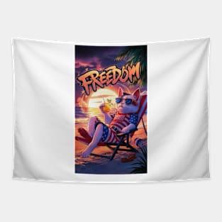 Freedom cat Tapestry