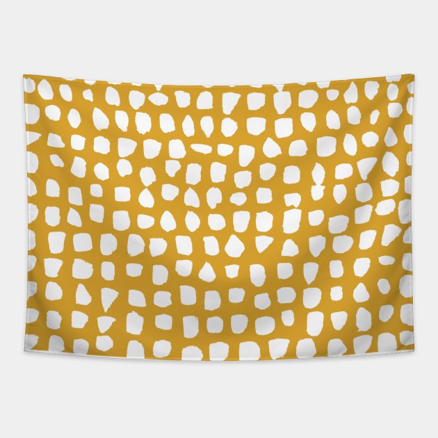 Dots (Mustard Yellow) Tapestry by summer-sun-art