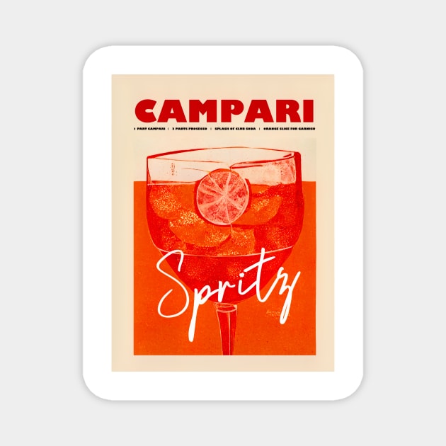 Retro Bitter Spritz Poster Vintage Aperitif Homebar, Kitchen Bar Prints, Vintage Drinks, Recipe, Wall Art Magnet by BetterManufaktur