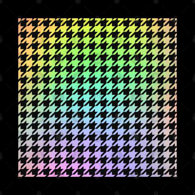 Rainbow Houndstooth by LylaLace Studio