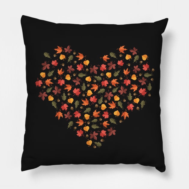 Autumn leaves heart Pillow by PrintablesPassions