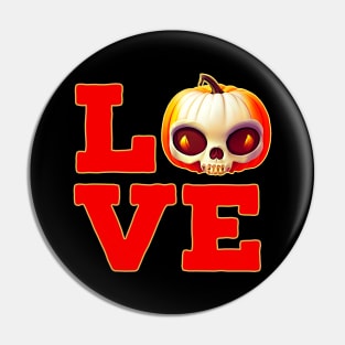 Pumpkin Love Halloween Design Pin