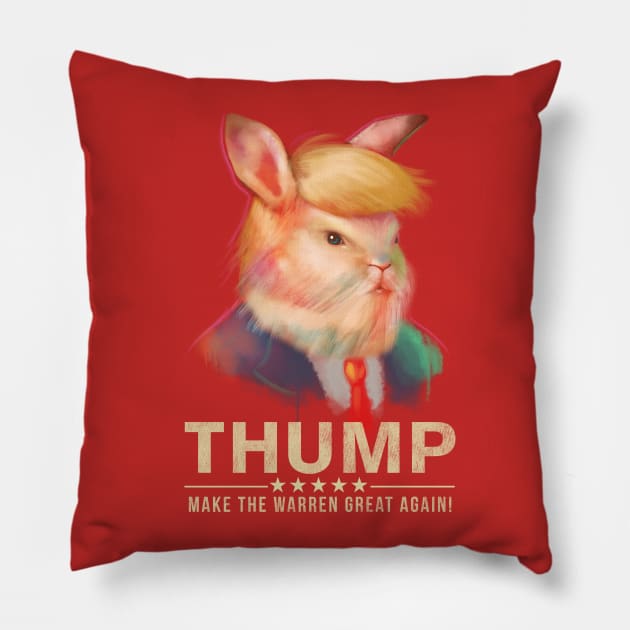 Donald Thump Pillow by Ninjaink