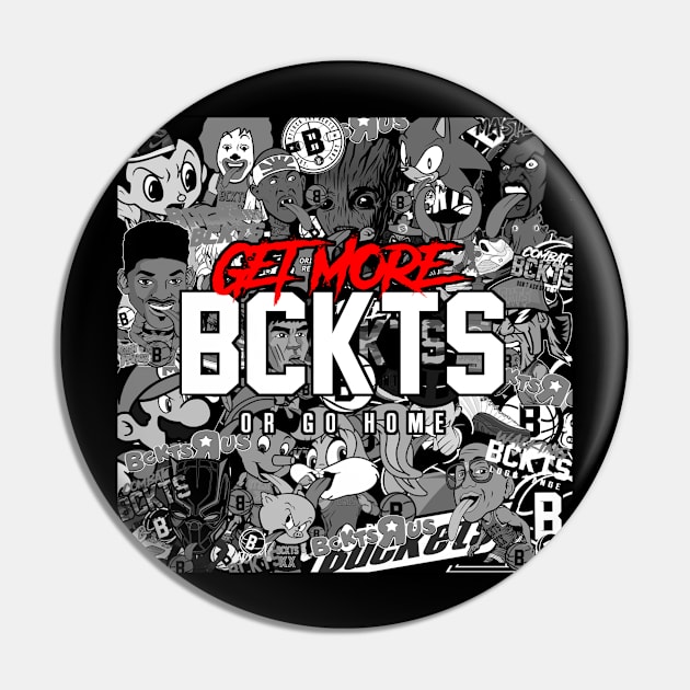 Get More Buckets Basketball Logo Pin by BucketsCulture