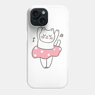 CUTE GIRL CAT DANCING With Music Notes Phone Case