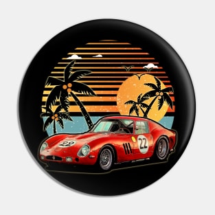 Ferrari 250 GTO 1962 car sunset Pin